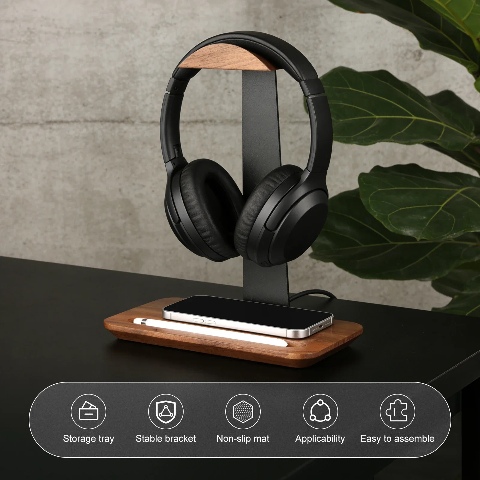 Universal Wood Headphone Stand - Headphone Stand Desk 评论和价格