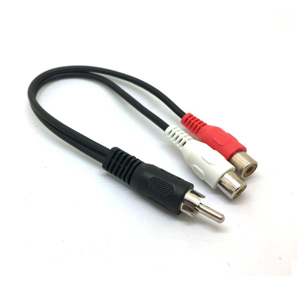 1 RCA Male Mono To 2 RCA Femal - Audio Splitter Y 评论和价格