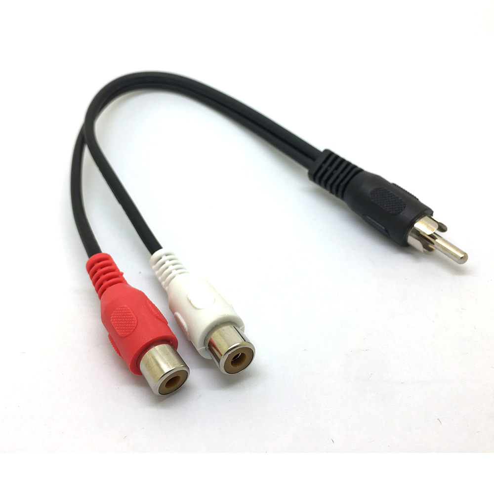 1 RCA Male Mono To 2 RCA Femal - Audio Splitter Y 评论和价格